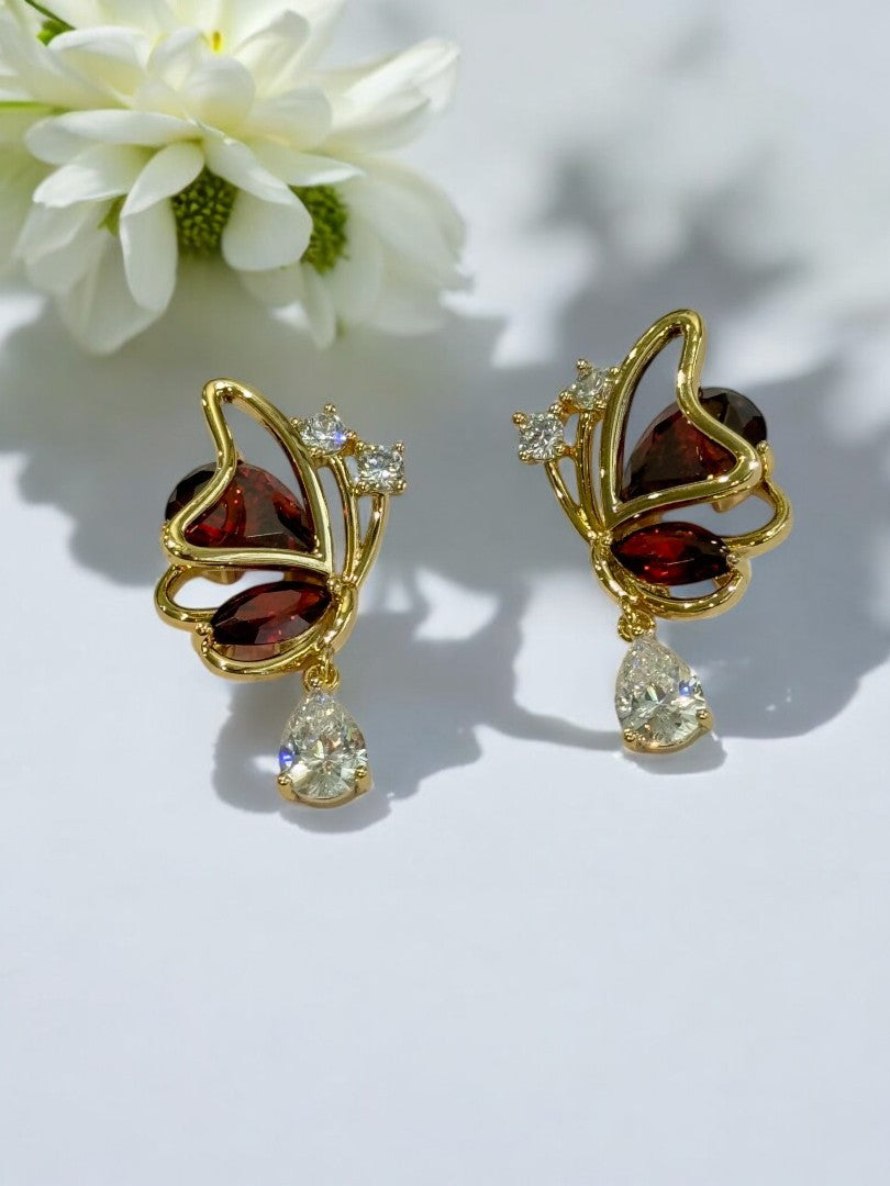 RUBY DIAMOND BUTTERFLY SEAN EARRINGS