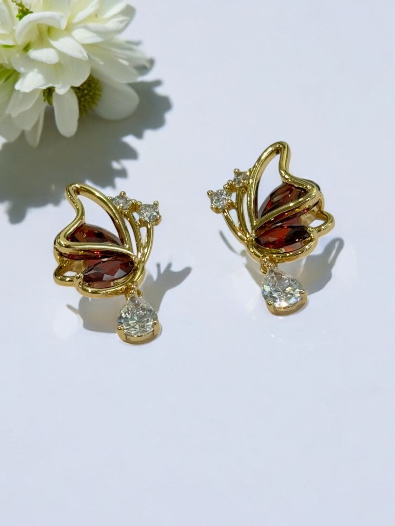 RUBY DIAMOND BUTTERFLY SEAN EARRINGS