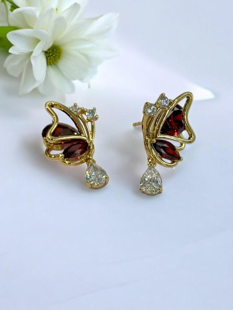 RUBY DIAMOND BUTTERFLY SEAN EARRINGS