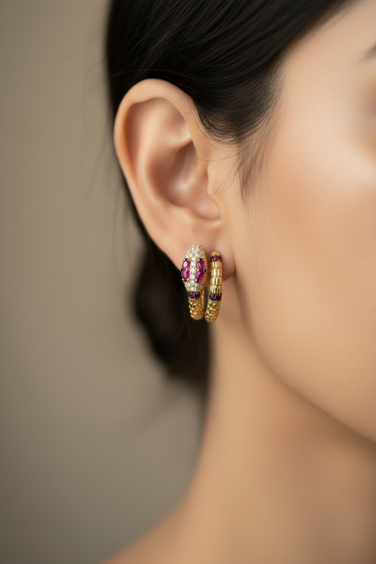 RUBY DIAMOND PYTHON GUSTAVO EARRINGS