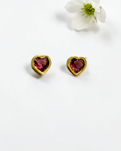 RUBY HEART DIAMOND TEJA EARRINGS