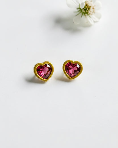 RUBY HEART DIAMOND TEJA EARRINGS