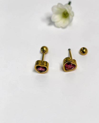 RUBY HEART DIAMOND TEJA EARRINGS