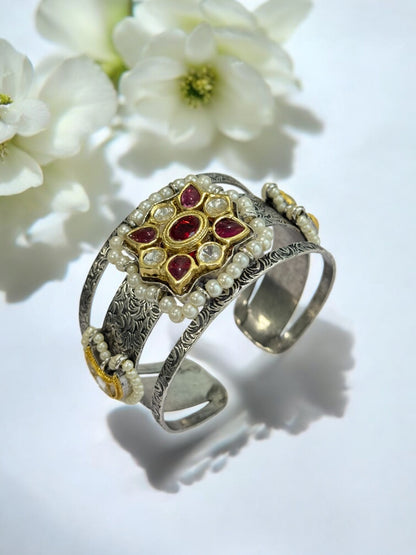RUBY KHUSMAN GERMAN SILVER BANGLE