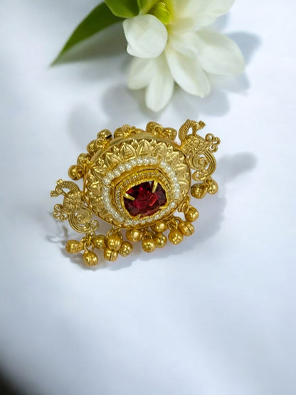 RUBY RITVIKA GERMAN SILVER RING