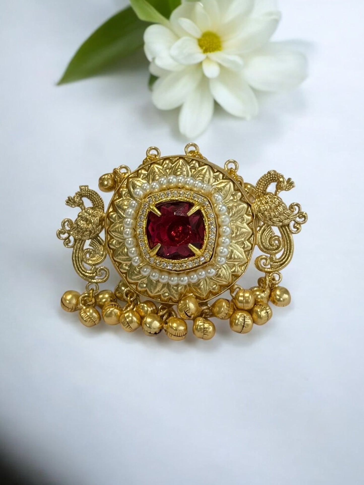 RUBY RITVIKA GERMAN SILVER RING