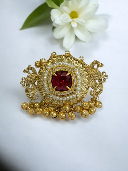 RUBY RITVIKA GERMAN SILVER RING