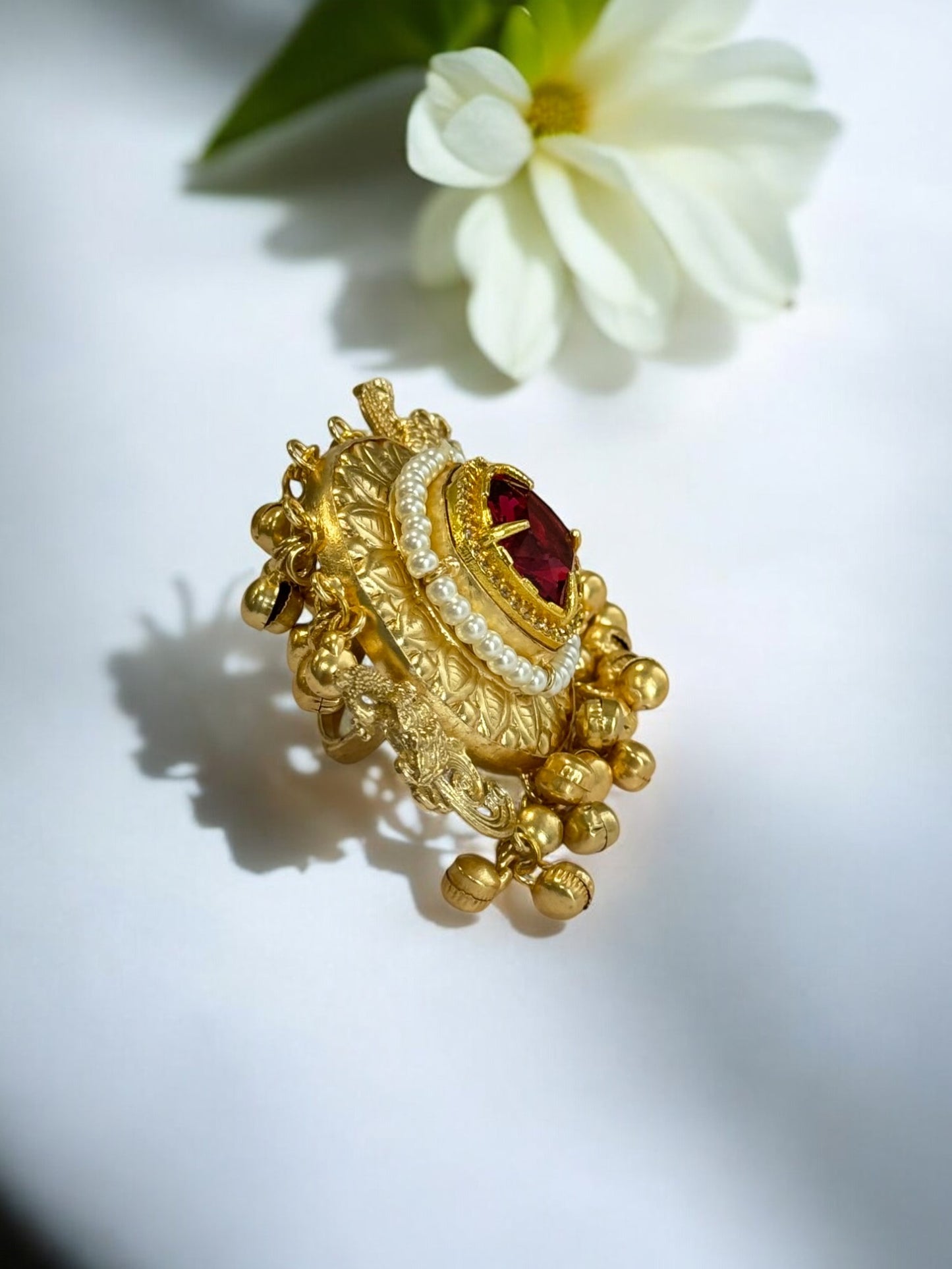 RUBY RITVIKA GERMAN SILVER RING