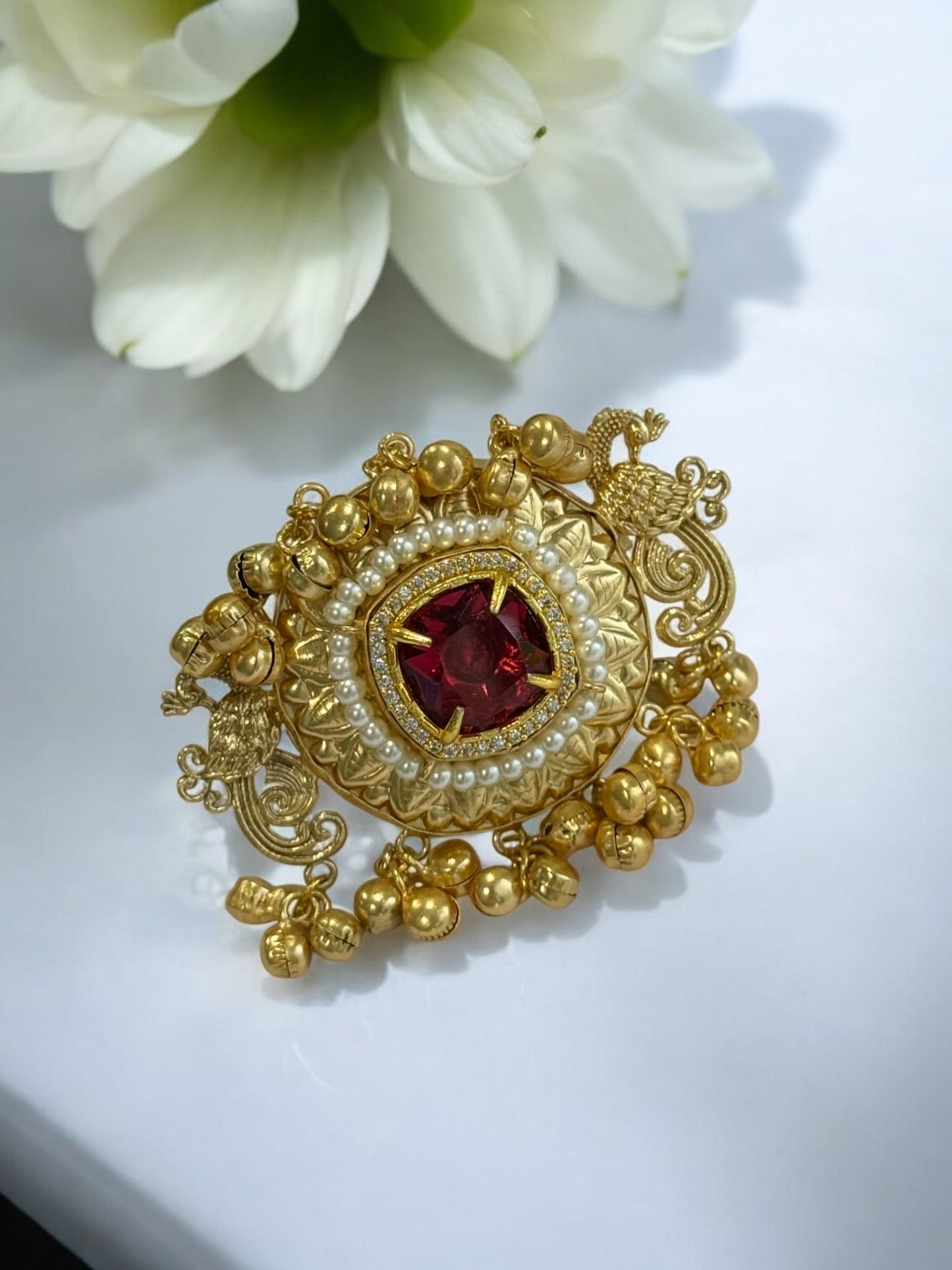 RUBY RITVIKA GERMAN SILVER RING