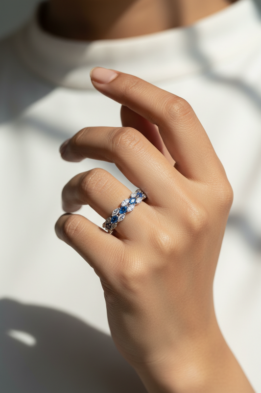 SEA BLUE DIAMOND ANDY RING