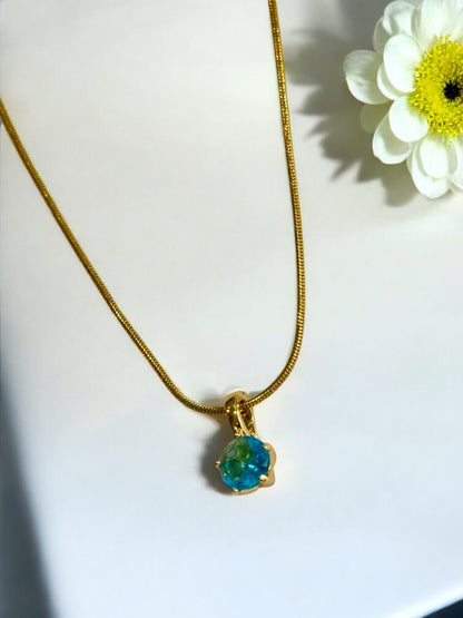 SEA BLUE DIAMOND REUBEN NECKLACE