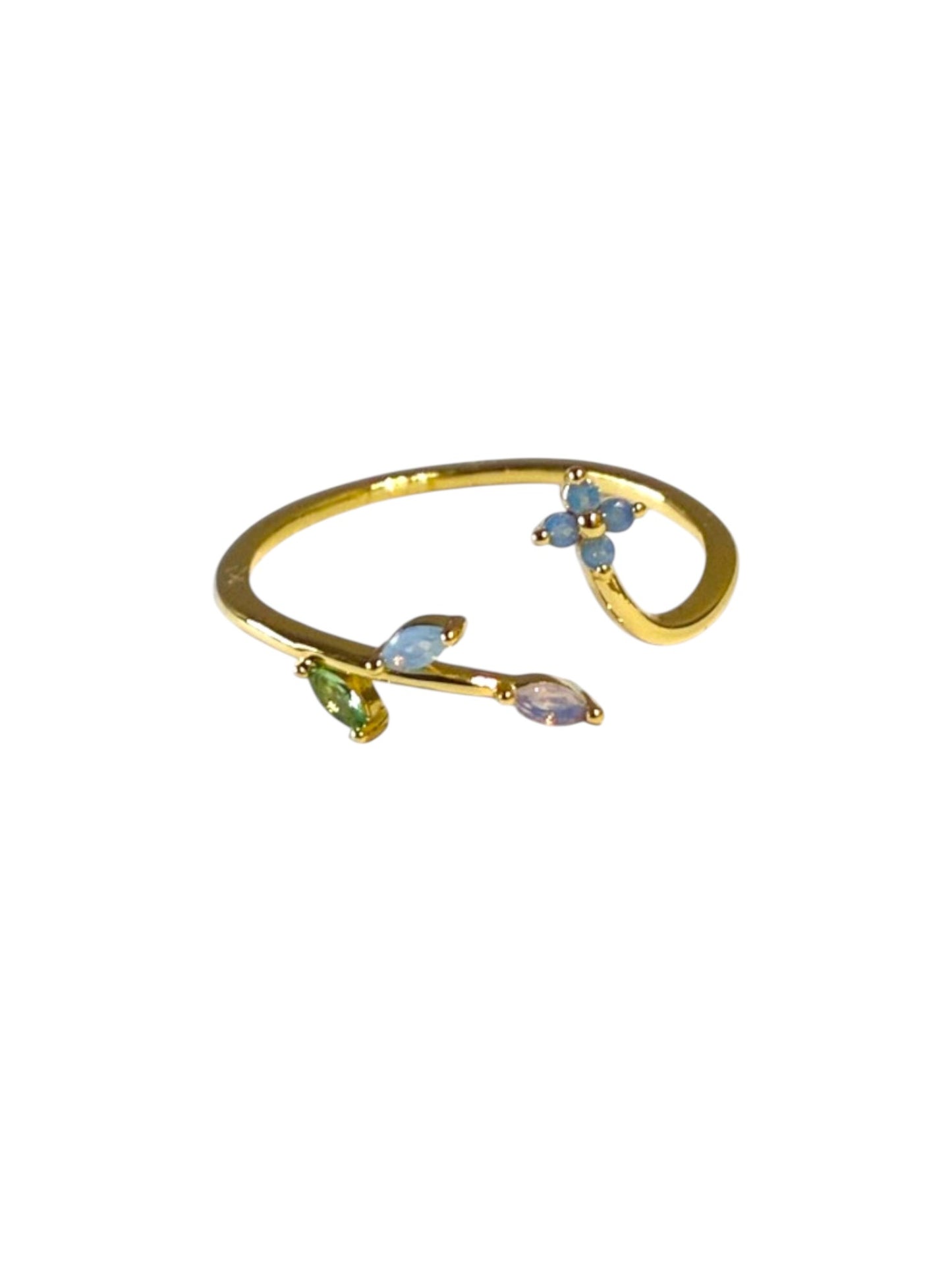 SEA BLUE FLORAL DIAMOND NASTASIA RING