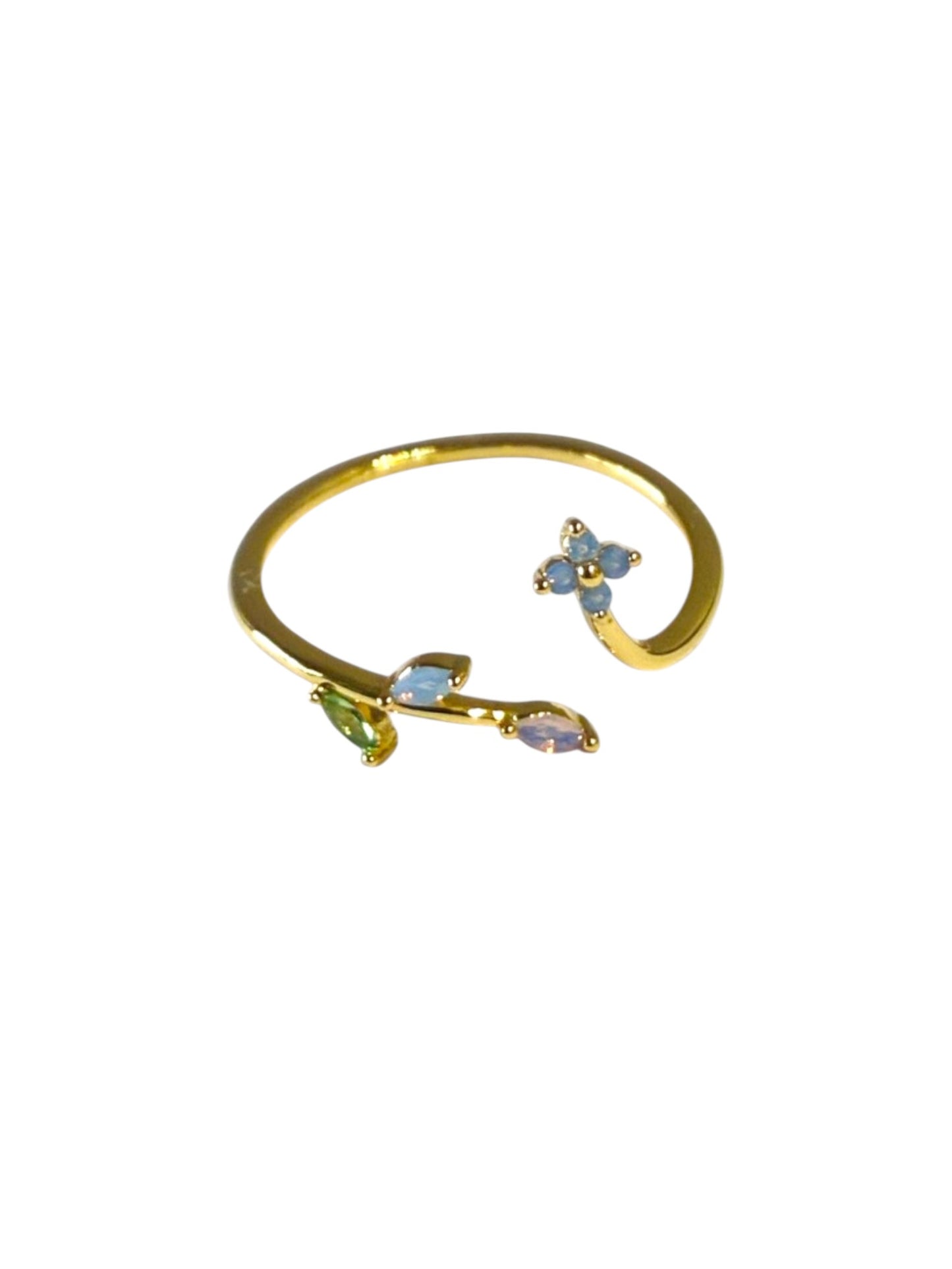 SEA BLUE FLORAL DIAMOND NASTASIA RING