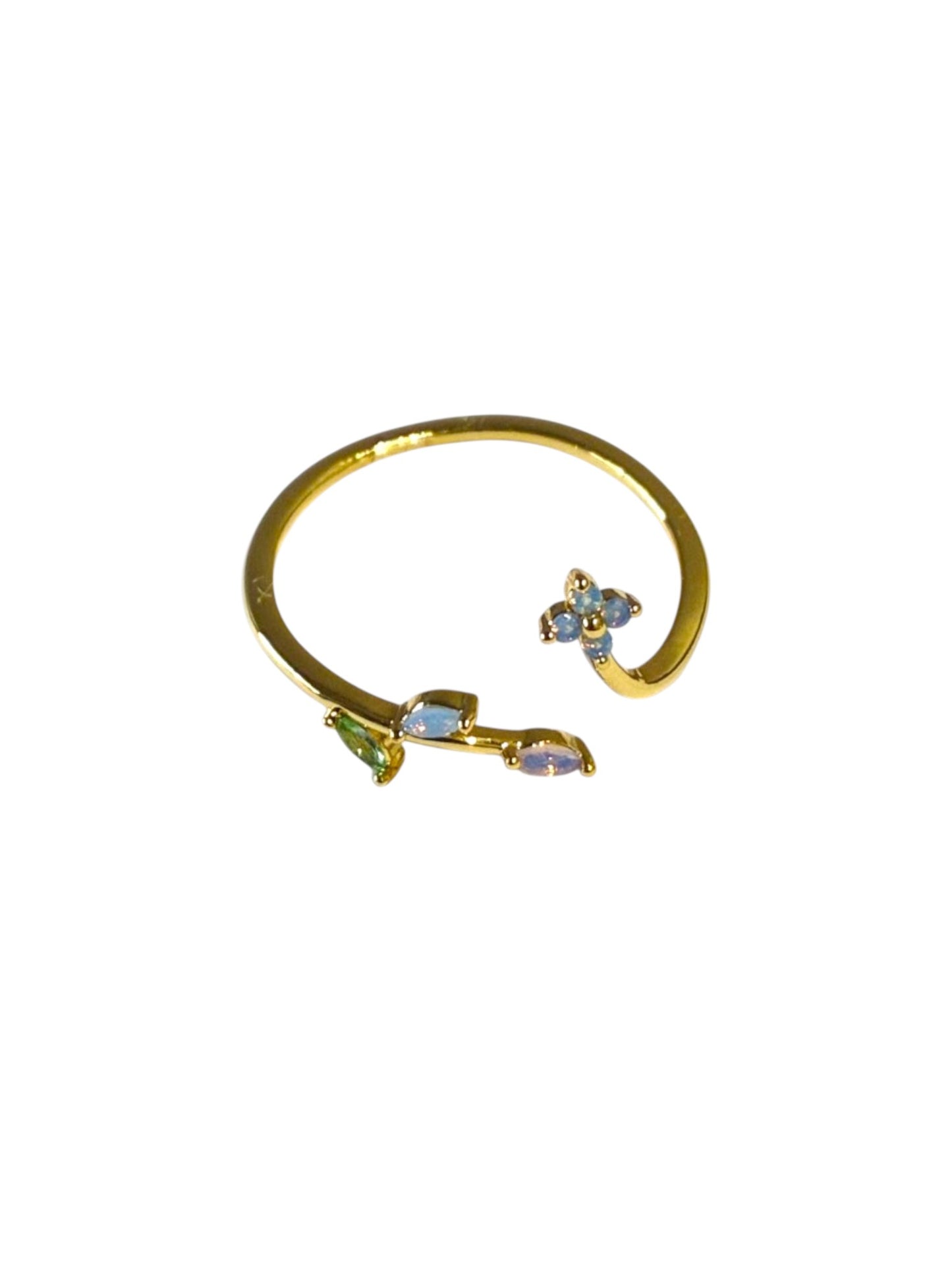 SEA BLUE FLORAL DIAMOND NASTASIA RING