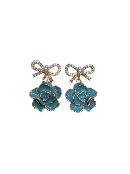 SEA BLUE FLOWER ARCHER EARRINGS