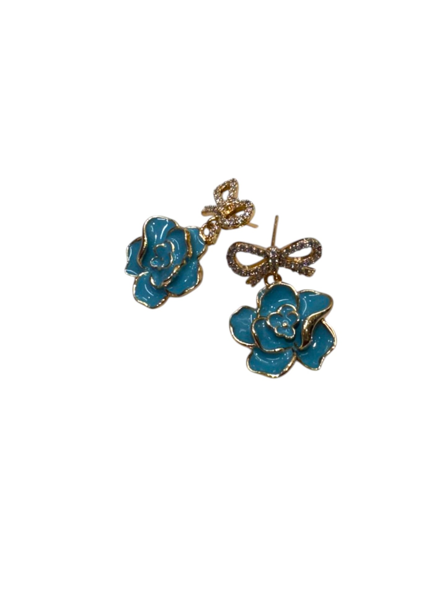 SEA BLUE FLOWER ARCHER EARRINGS