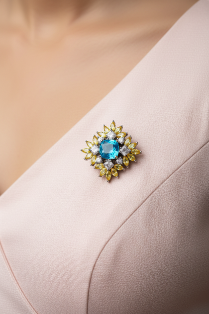 SEA BLUE PRACHIE BROOCH (MAGNETIC)