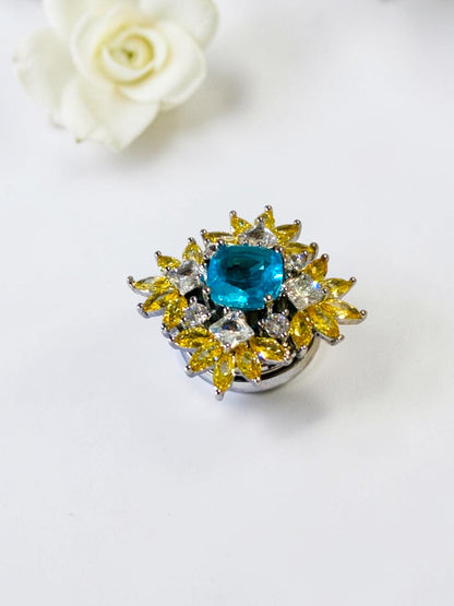 SEA BLUE PRACHIE BROOCH (MAGNETIC)