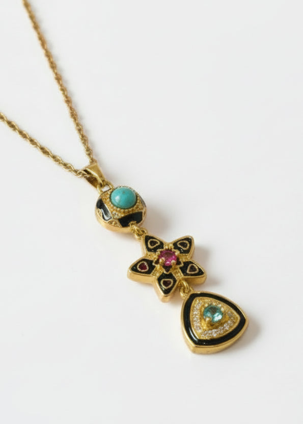 SEA BLUE STONE MARY NECKLACE