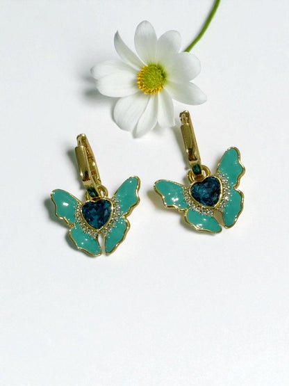 SEA GREEN BUTTERFLY NASIR EARRINGS
