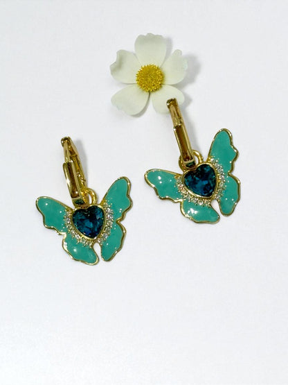 SEA GREEN BUTTERFLY NASIR EARRINGS