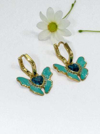 SEA GREEN BUTTERFLY NASIR EARRINGS
