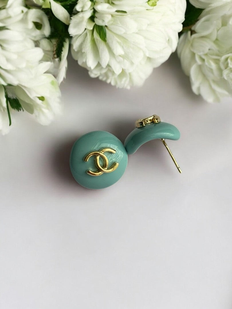 SEA GREEN CHANEL BRAND EARRING