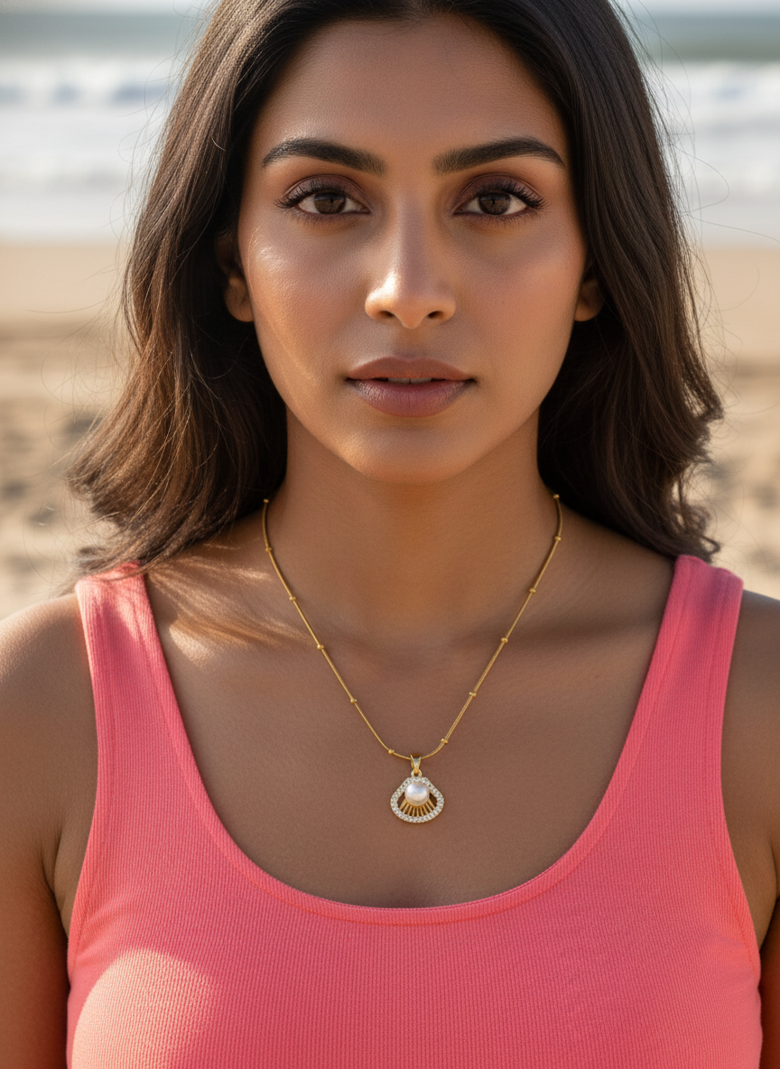 SEA SHALL PEARL CLIVE NECKLACE