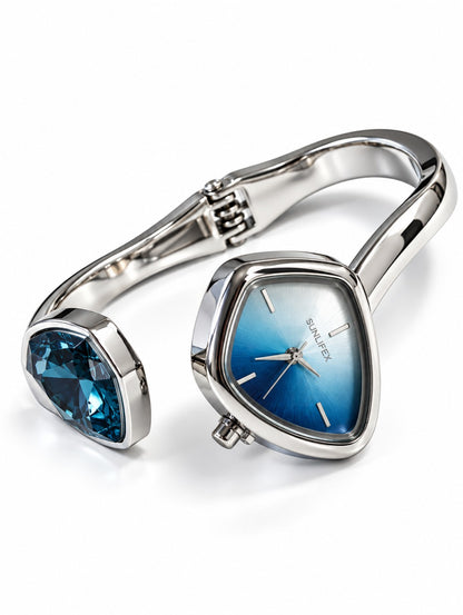 SILVER-BLUE JAJIEL WATCH (CUFF)