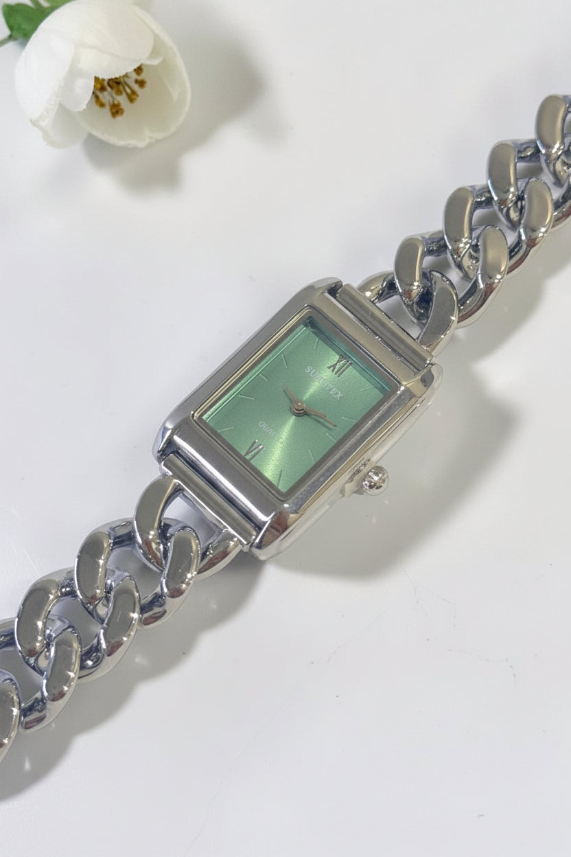 SILVER-SEA GREEN ALFIE WATCH