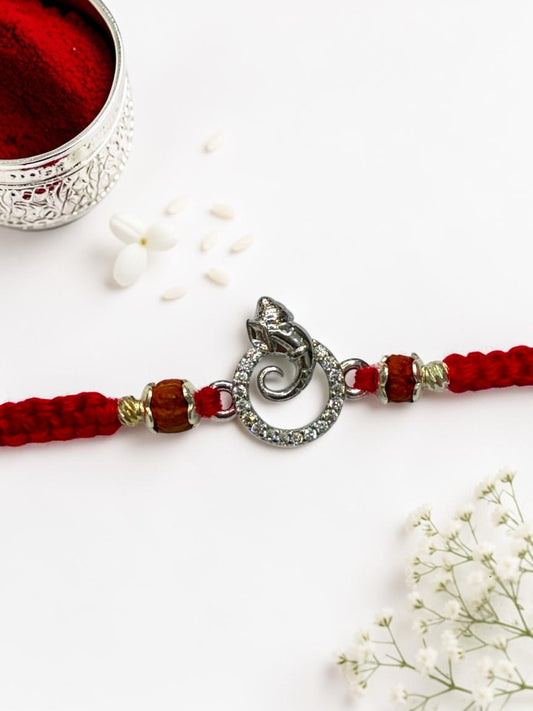 GANESH DIAMOND AJITESHI SILVER RAKHI
