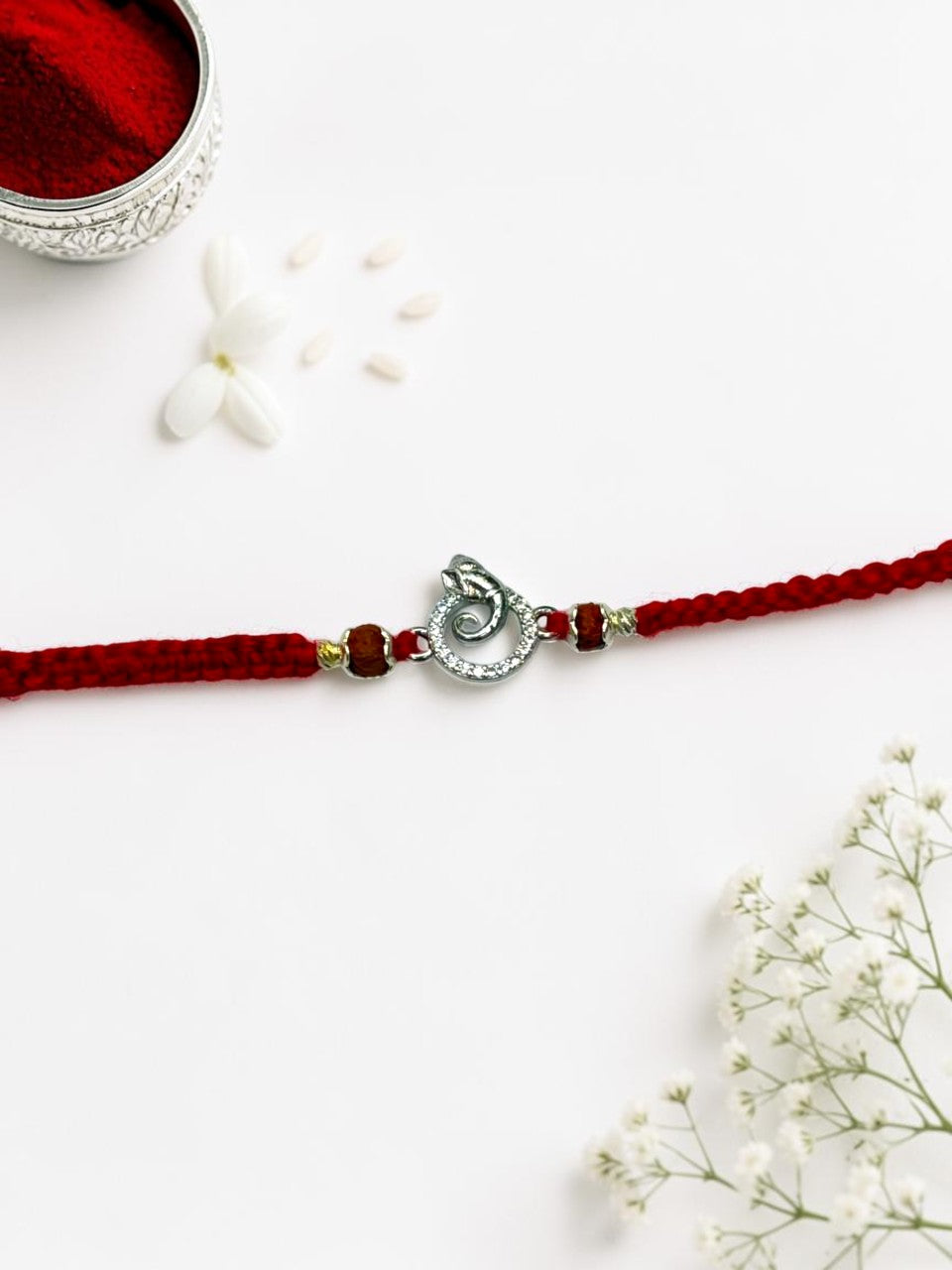 GANESH DIAMOND AJITESHI SILVER RAKHI