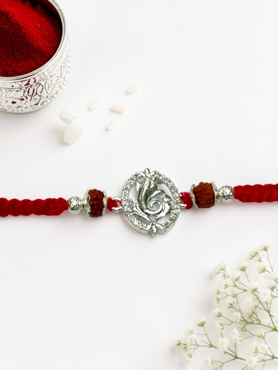 GANESH DIAMOND MUKTI SILVER RAKHI