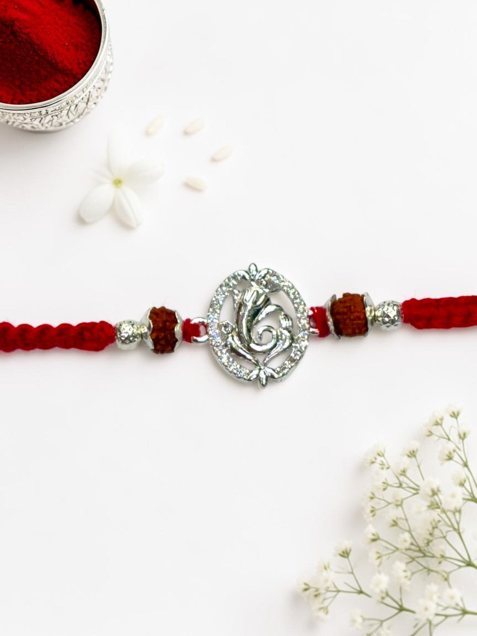 GANESH DIAMOND MUKTI SILVER RAKHI