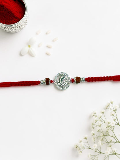 GANESH DIAMOND MUKTI SILVER RAKHI