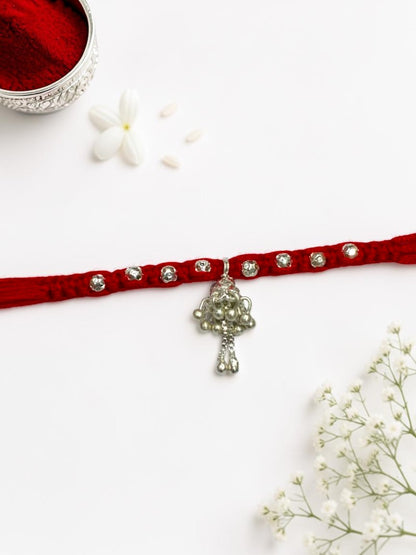 HANGING GHUNGROO BHANUSHRI SILVER RAKHI