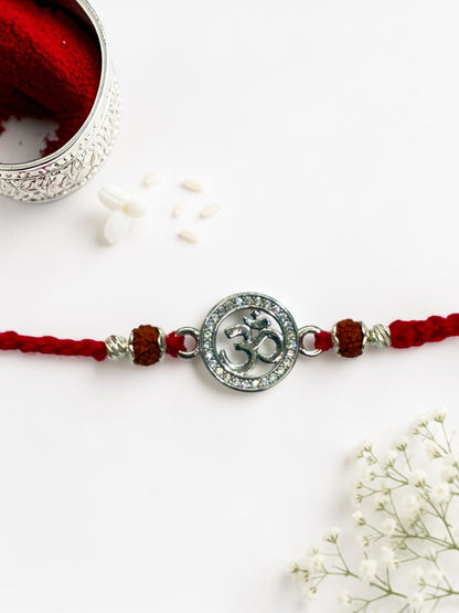 OM DIAMOND ROSEMARY SILVER RAKHI
