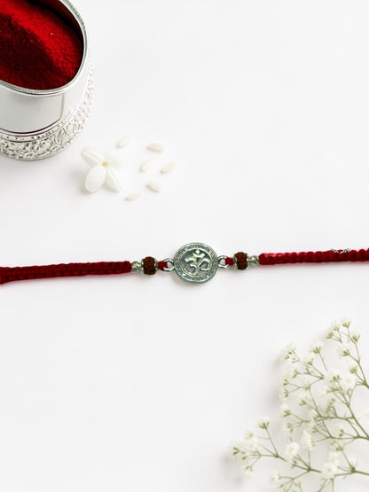 OM DIAMOND ROSEMARY SILVER RAKHI