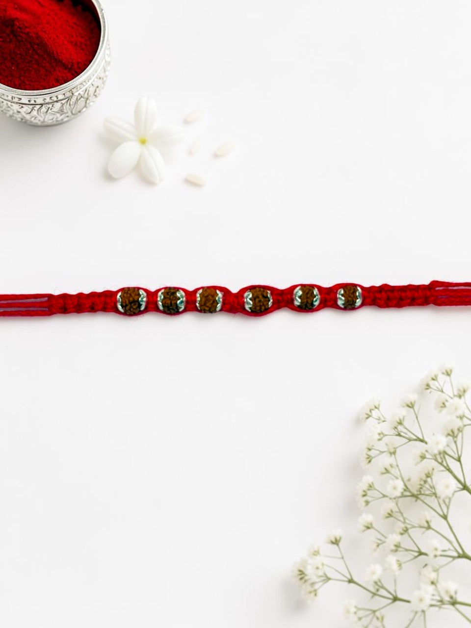 RUDRAKSH ROSHAN SILVER RAKHI