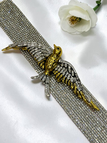 SILVER CRYSTAL BIRD GENTRY NECKLACE SET