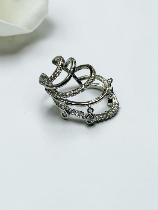 SILVER DIAMOND CHARLTON EAR CUFF