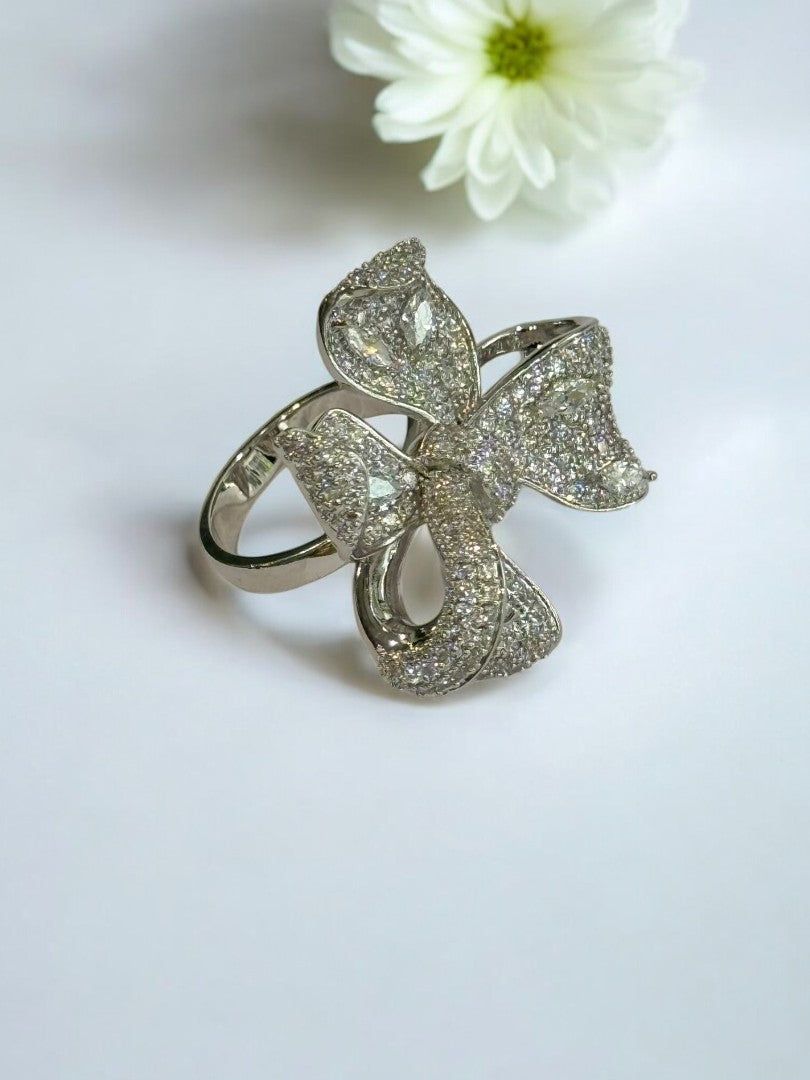 SILVER DIAMOND CURTIS RING