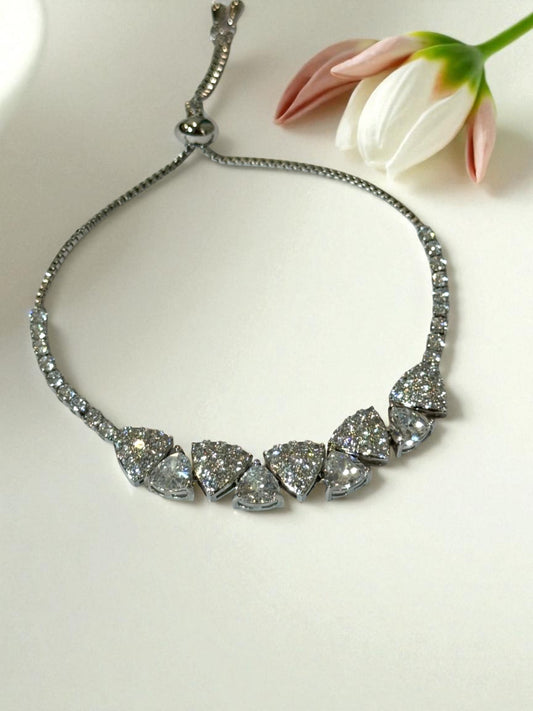 SILVER DIAMOND GEORGE BRACELET