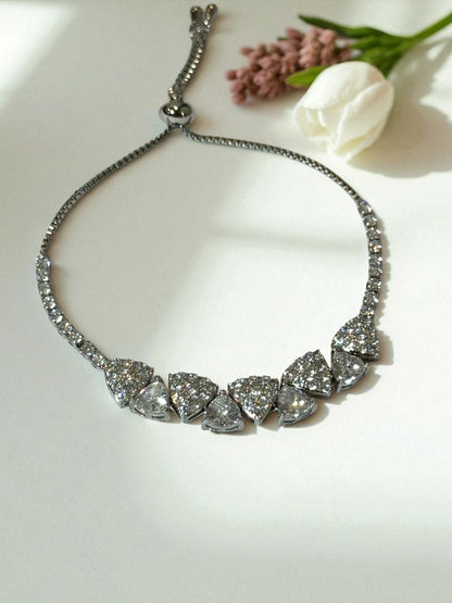 SILVER DIAMOND GEORGE BRACELET