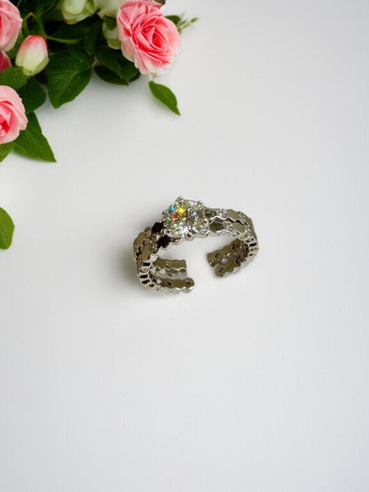 SILVER DIAMOND LUCIANO RING