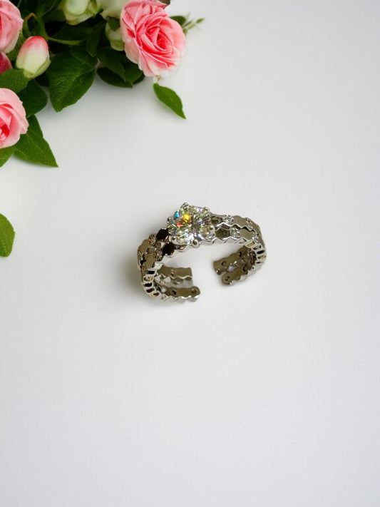 SILVER DIAMOND LUCIANO RING