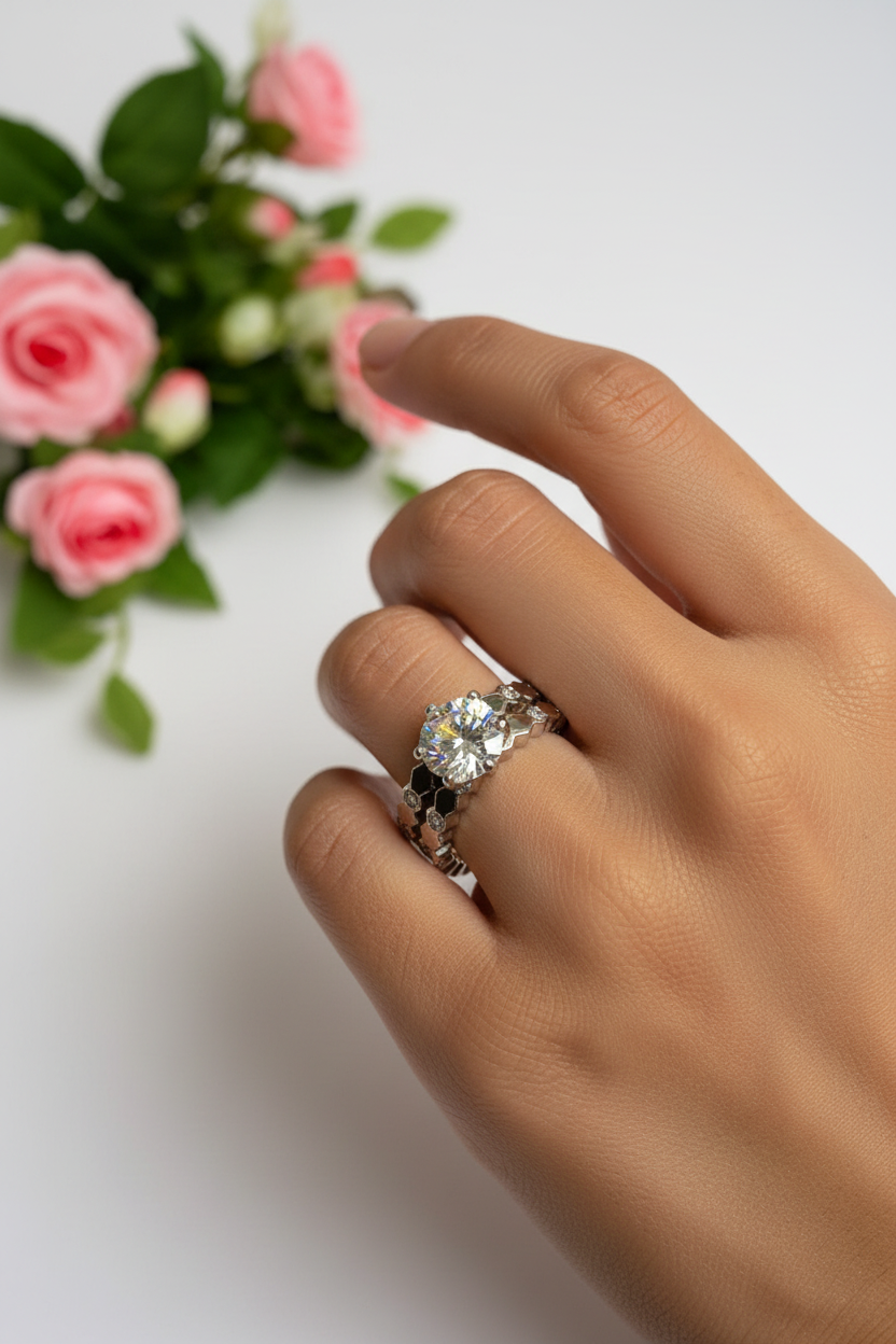 SILVER DIAMOND LUCIANO RING