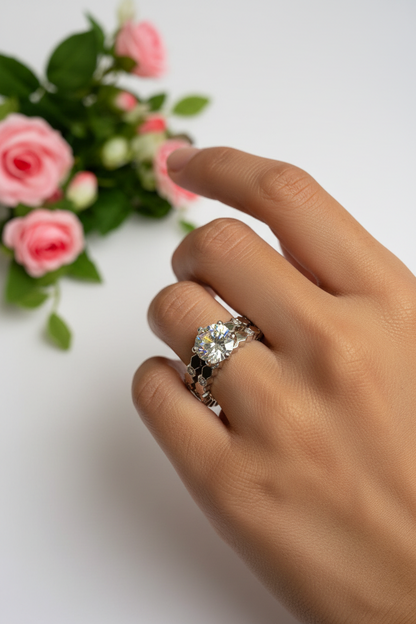 SILVER DIAMOND LUCIANO RING