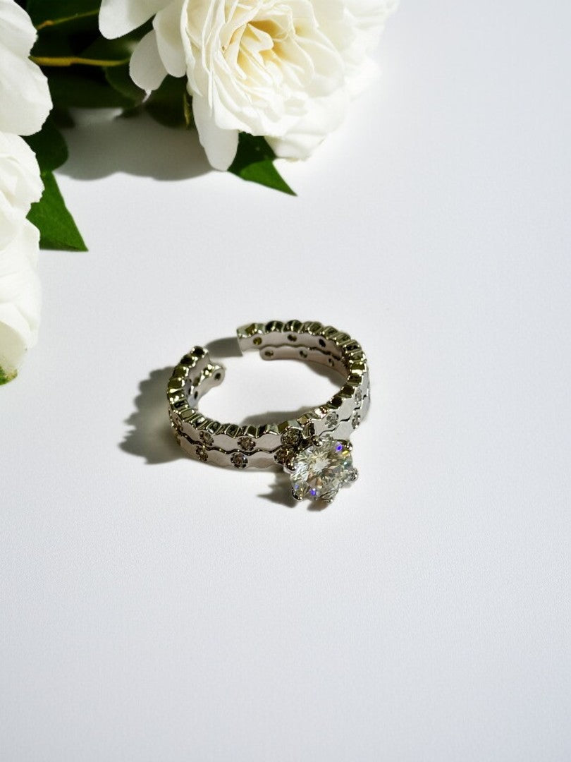 SILVER DIAMOND LUCIANO RING