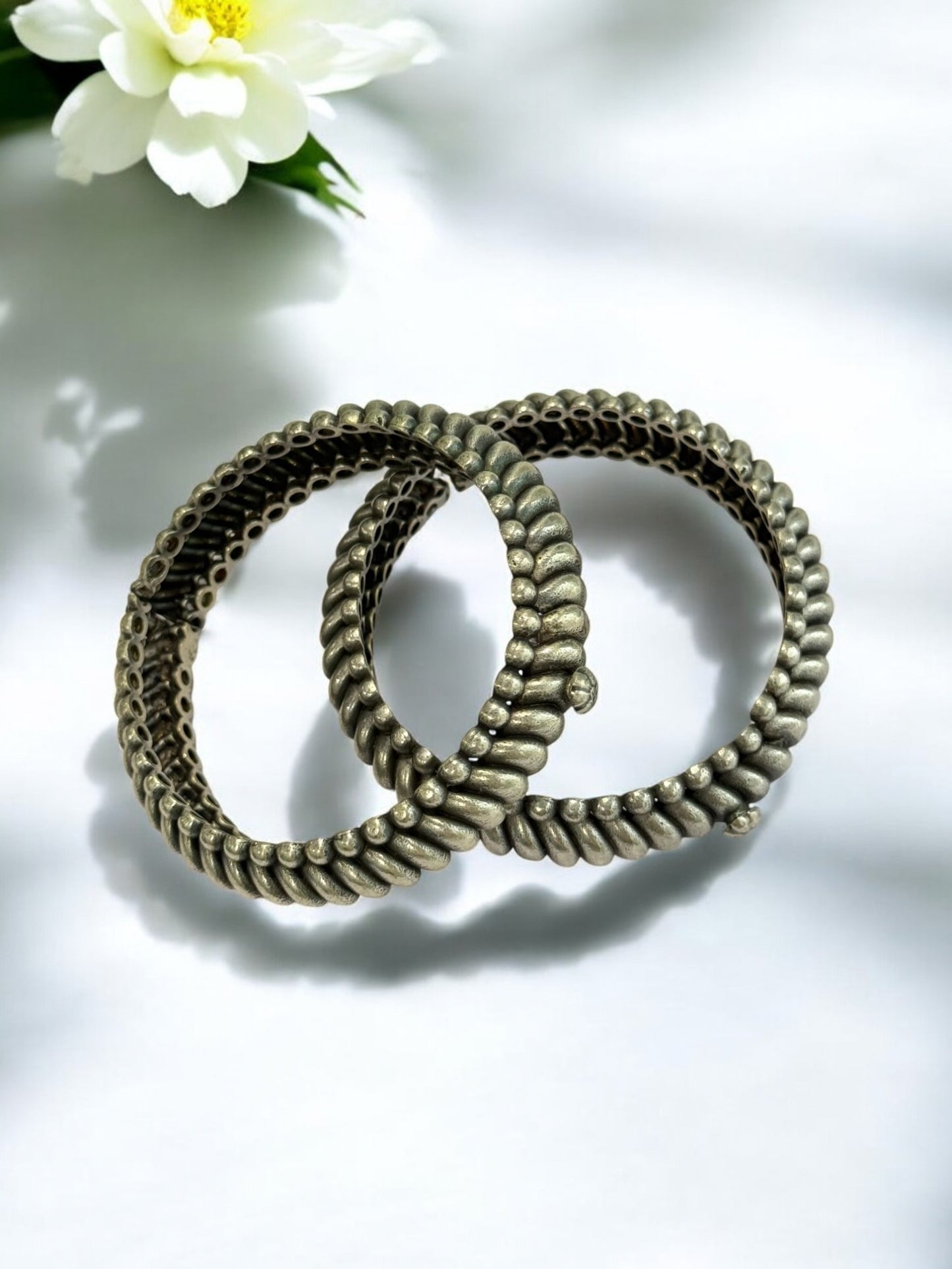 SILVER KUMUDI GERMAN SILVER BANGLE